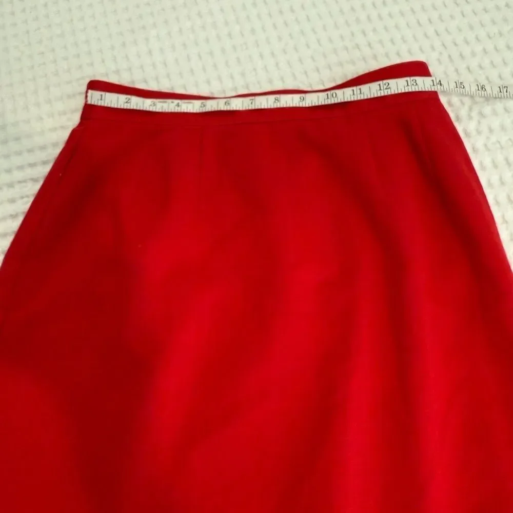 Vintage Requirements red pencil skirt with slit size 12 - Picture 5 of 10